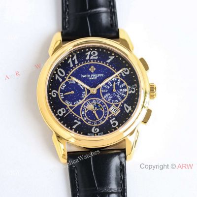 SJ Factory Swiss Patek Philippe Complications 9100 Men's Yellow Gold Watches